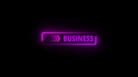 Glowing neon line animation pointing towards business button in looping wit.. Stock Footage 341504951