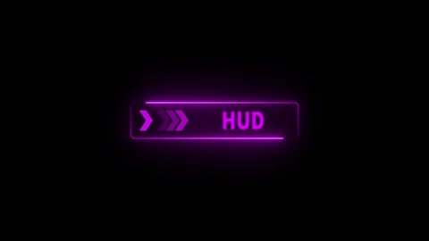 Glowing neon line animation pointing towards hud button in looping with bla.. Stock Footage 341504956