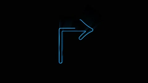 Glowing neon line Arrow icon isolated on black background. Direction Arrowhead Stock Footage 150761069