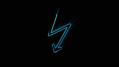 Glowing neon line Arrow icon isolated on black background. Direction Arrowhead Видео 150763324