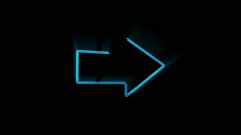 Glowing neon line Arrow icon isolated on black background. Direction Arrowhead Видео 150764618