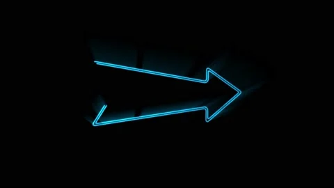 Glowing neon line Arrow icon isolated on black background. Direction Arrowhead Видео 150767784