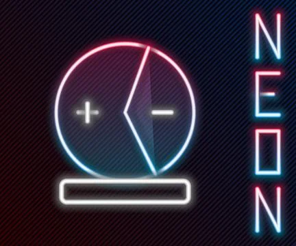 Glowing neon line Atom icon isolated on black background. Symbol of science.. Stock Illustration