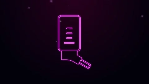 Glowing neon line Automatic drinker for small pets icon isolated on black Stock Footage 168144881