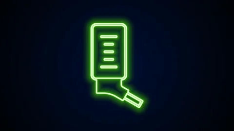 Glowing neon line Automatic drinker for small pets icon isolated on black Stock Footage 168144883