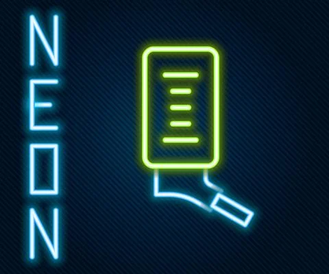 Glowing neon line Automatic drinker for small pets icon isolated on black Stock Illustration