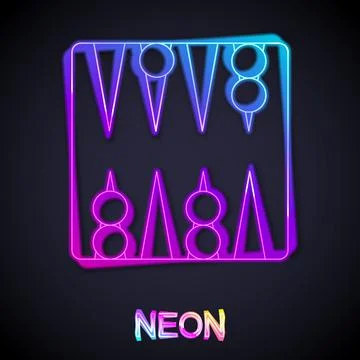 Glowing neon line Backgammon board icon isolated on black background. Vector Stock Illustration