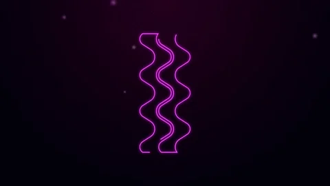 Glowing neon line Bacon stripe icon isolated on black background. 4K Video Stock Footage 148448192