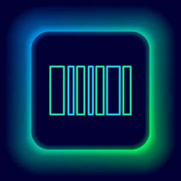 Glowing neon line Barcode icon isolated on black background. Colorful outline Stock Illustration