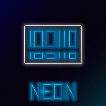 Glowing neon line Barcode icon isolated on black background. Colorful outline Stock Illustration