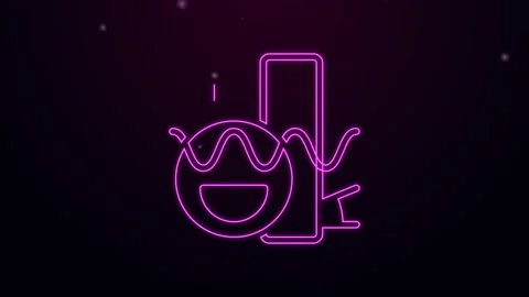 Glowing neon line Basic geometric shapes icon isolated on black background. 4K Stock Footage 159292364
