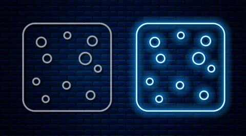 Glowing neon line Beer bubbles icon isolated on brick wall background. Vector Stock Illustration