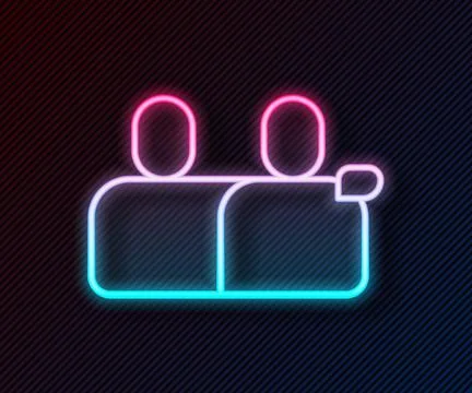 Glowing neon line BFF or best friends forever icon isolated on black backgrou Stock Illustration