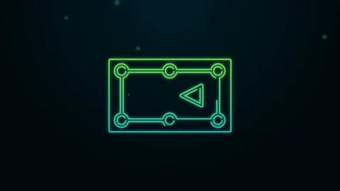 Glowing neon line Billiard table icon isolated on black background. Pool table Stock Footage 140286246