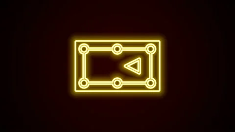 Glowing neon line Billiard table icon isolated on black background. Pool table Stock Footage 142411339