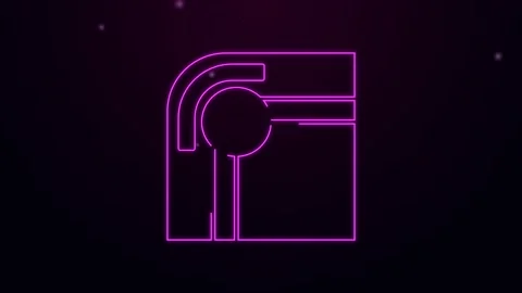 Glowing neon line Billiard table icon isolated on black background. Pool table Stock Footage 148444453