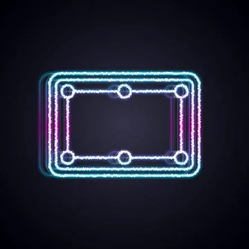 Glowing neon line Billiard table icon isolated on black background. Pool table Stock Illustration