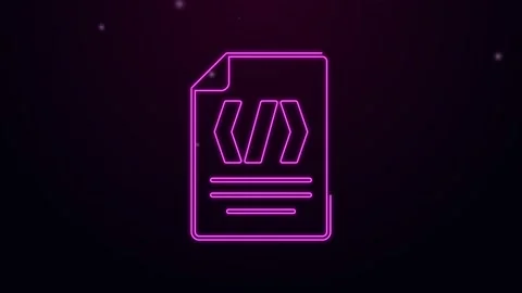 Glowing neon line Binary code icon isolated on black background. 4K Video motion 動画素材 168139890