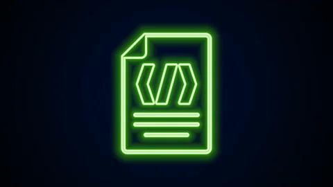 Glowing neon line Binary code icon isolated on black background. 4K Video motion Stock Footage 168139896