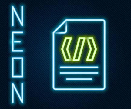 Glowing neon line Binary code icon isolated on black background. Colorful Stock Illustration