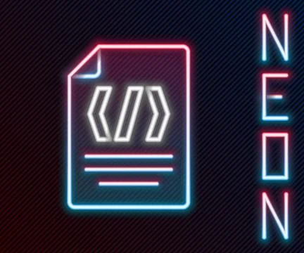 Glowing neon line Binary code icon isolated on black background. Colorful o.. Stock Illustration