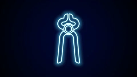 Glowing neon line Blacksmith pliers tool icon isolated on black background. 4K Stock Footage 227446685