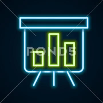 white line created by a neon light on black background Stock Illustration