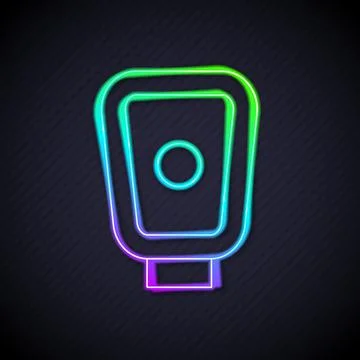 Glowing neon line Boxing training paws icon isolated on black background. Vector Stock Illustration