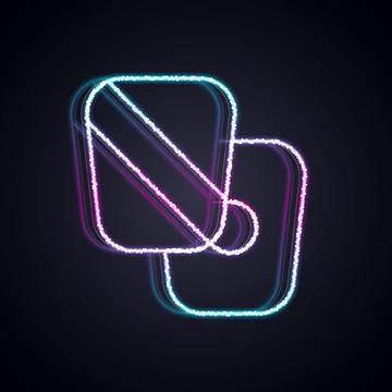 Glowing neon line Boxing training paws icon isolated on black background. Vector Stock Illustration