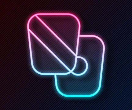 Glowing neon line Boxing training paws icon isolated on black background.  .. Stock Illustration