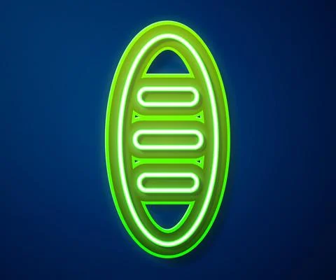 Glowing neon line Bread loaf icon isolated on blue background. Vector Stock Illustration