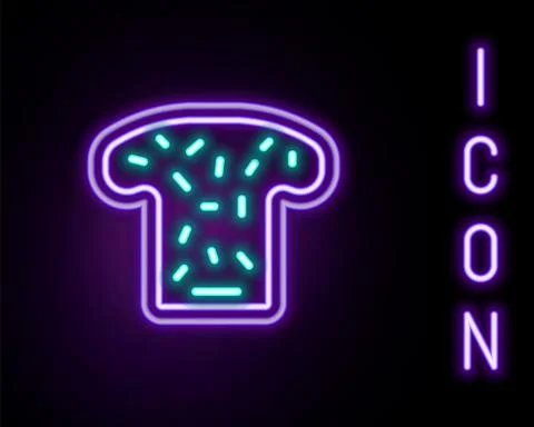 Glowing neon line Bread toast for sandwich piece of roasted crouton icon Illustrazione stock