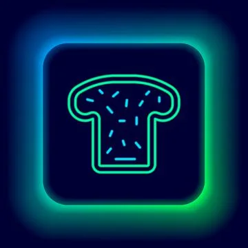 Glowing neon line Bread toast for sandwich piece of roasted crouton icon Illustrazione stock