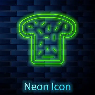 Glowing neon line Bread toast for sandwich piece of roasted crouton icon isol Illustrazione stock