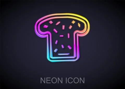 Glowing neon line Bread toast for sandwich piece of roasted crouton icon is.. Illustrazione stock