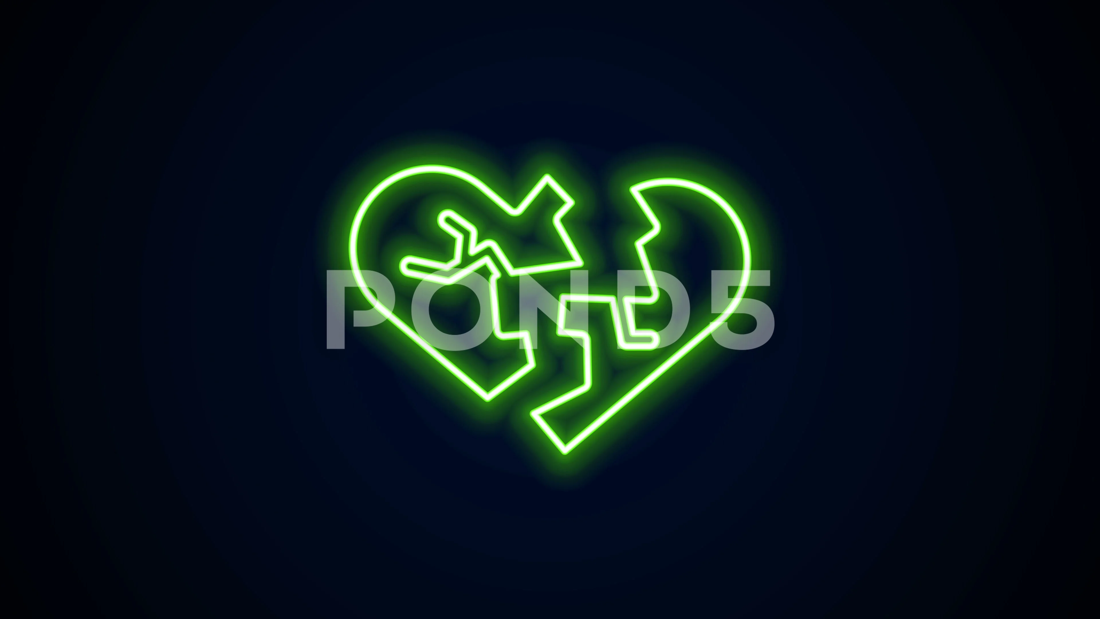 Glowing neon line Broken heart or divorc... | Stock Video | Pond5