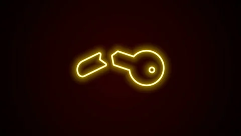 Glowing neon line Broken key icon isolated on black background. 4K Video motion Stock Footage 142614705