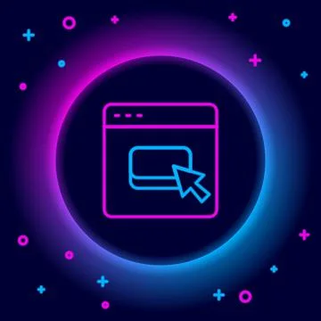 Glowing neon line Browser files icon isolated on black background. Colorful o 스톡 일러스트