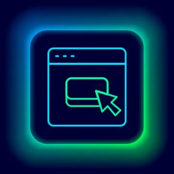 Glowing neon line Browser files icon isolated on black background. Colorful Stock Illustration