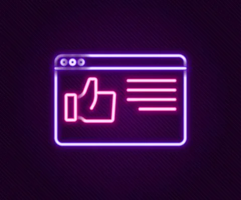 Glowing neon line Browser window icon isolated on black background. Colorful Stock Illustration