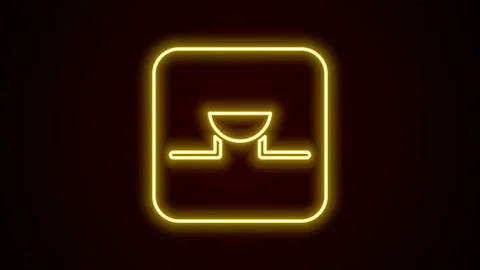 Glowing neon line Buzzer in electronic circuit icon isolated on black background Stock Footage 225852378