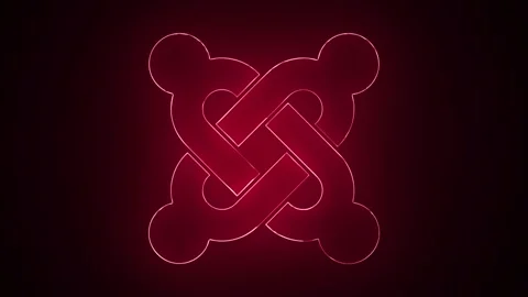 Glowing neon line Case of computer setting icon isolated on black backgroun.. Stock Footage 305299078