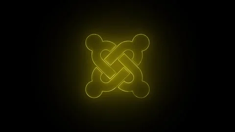 Glowing neon line Case of computer setting icon isolated on black backgroun.. Stock Footage 305299080