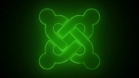 Glowing neon line Case of computer setting icon isolated on black backgroun.. Stock Footage 305299130