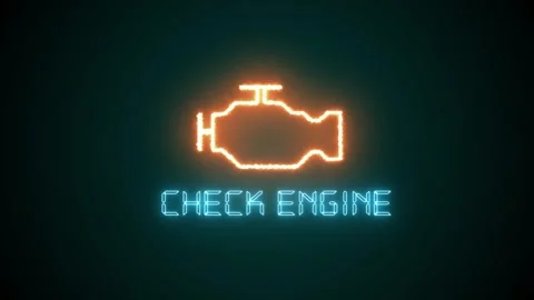 Glowing neon line Check engine icon isolated on black background. 4K Video Video stock 313824804