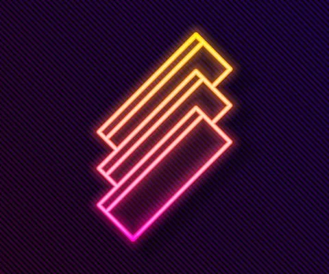 Glowing neon line Cigarette rolling papers pack icon isolated on black Stock Illustration