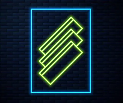Glowing neon line Cigarette rolling papers pack icon isolated on brick wall Stock Illustration