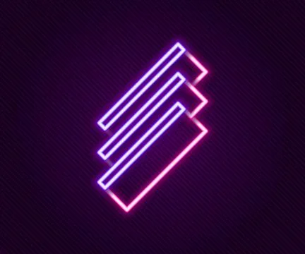Glowing neon line Cigarette rolling papers pack icon isolated on black backgr Stock Illustration