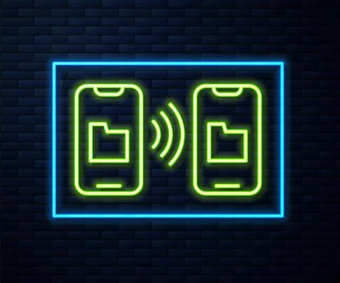 Glowing neon line Cloud technology data transfer and storage icon isolated on 스톡 일러스트