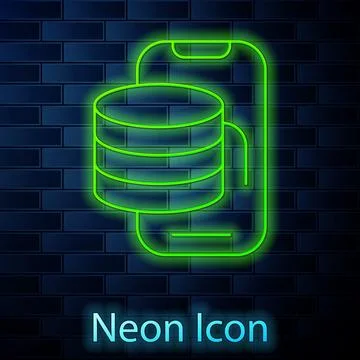 Glowing neon line Cloud technology data transfer and storage icon isolated on Illustrazione stock